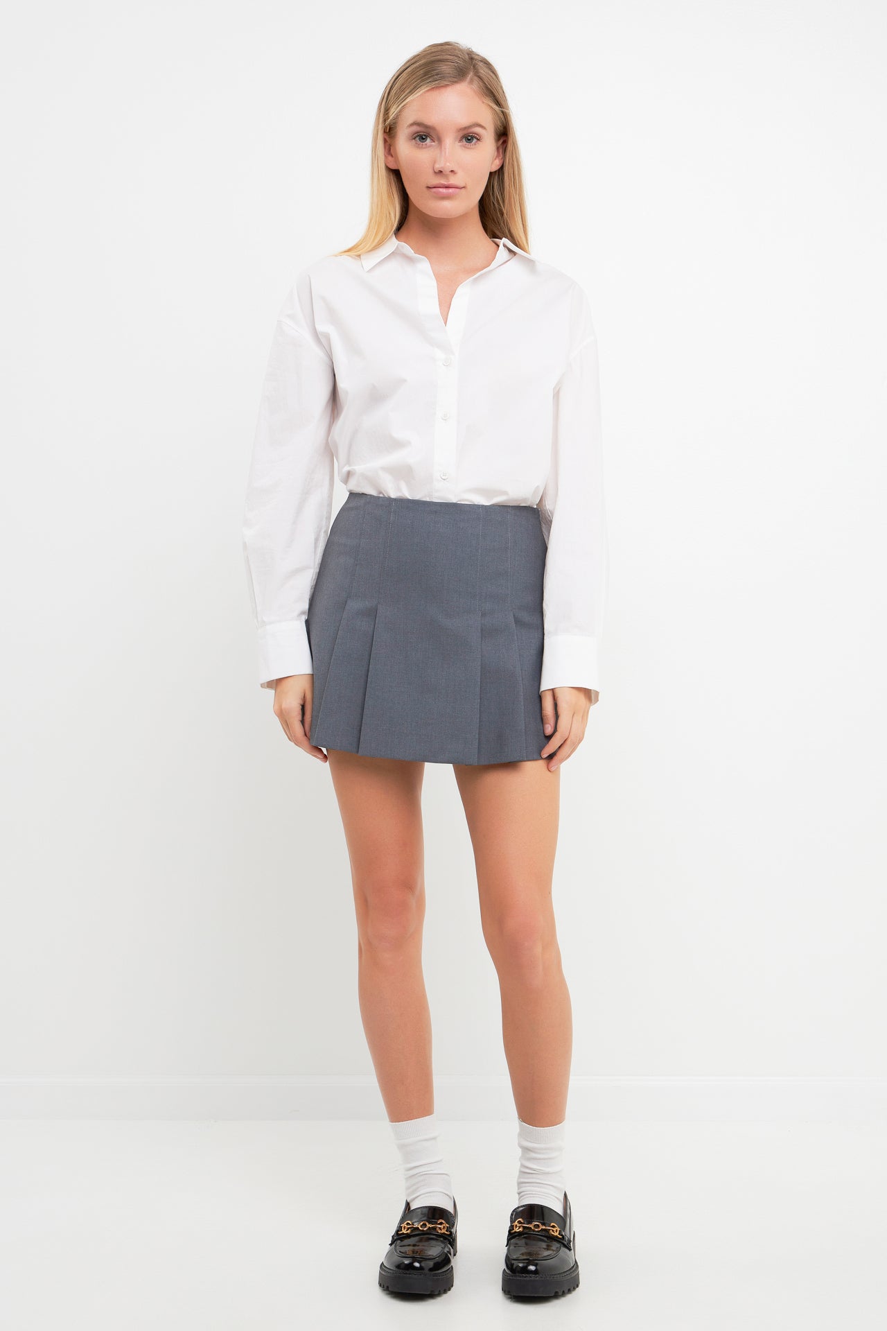 ENGLISH FACTORY - Pleated Mid Rise Skorts - SKORTS available at Objectrare