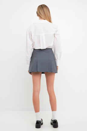 ENGLISH FACTORY - Pleated Mid Rise Skorts - SKORTS available at Objectrare