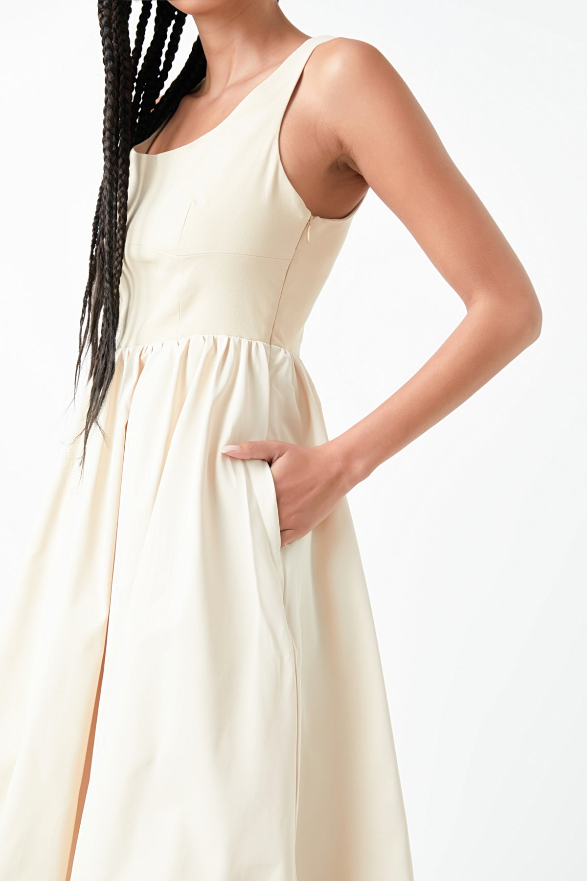 GREY LAB - Combination Midi Dress - DRESSES available at Objectrare