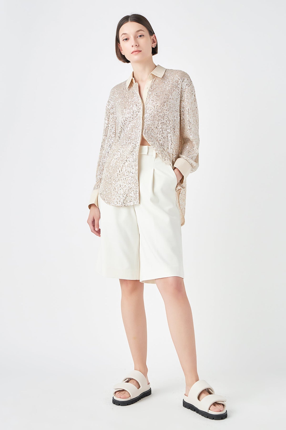 GREY LAB - Grey Lab - Oversized Sequin Shirt - SHIRTS & BLOUSES available at Objectrare