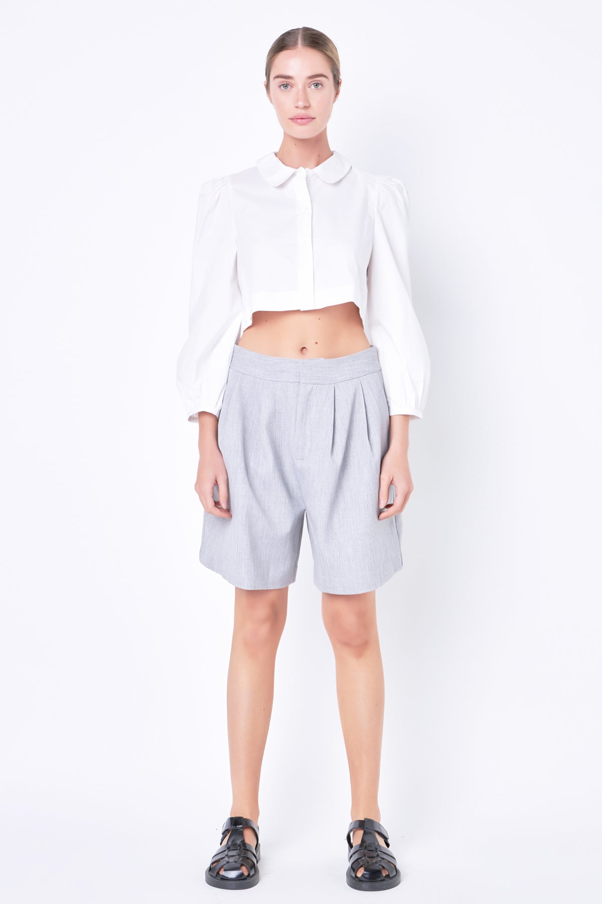 GREY LAB - Cropped Balloon Top - TOPS available at Objectrare