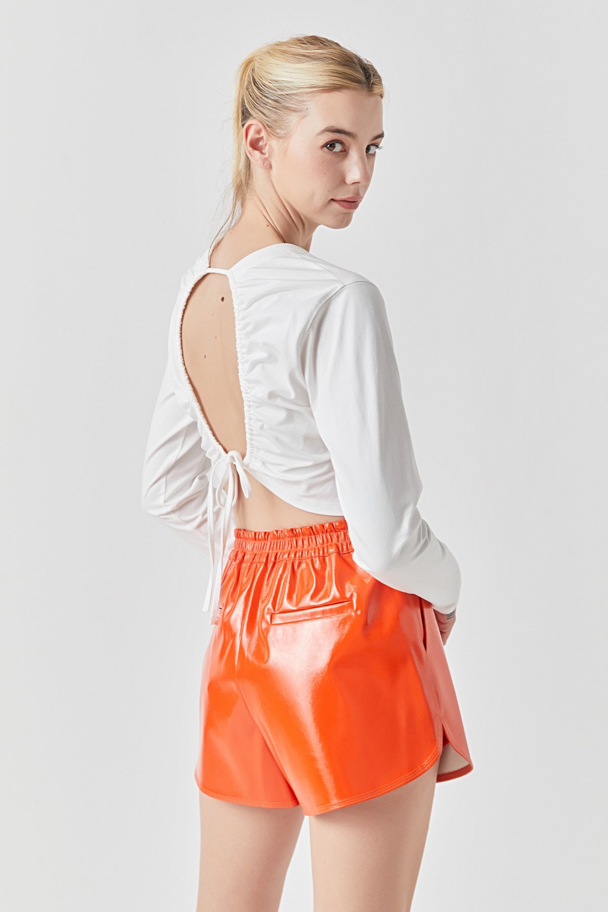 GREY LAB - Cropped T-shirt with Back Detail - TOPS available at Objectrare
