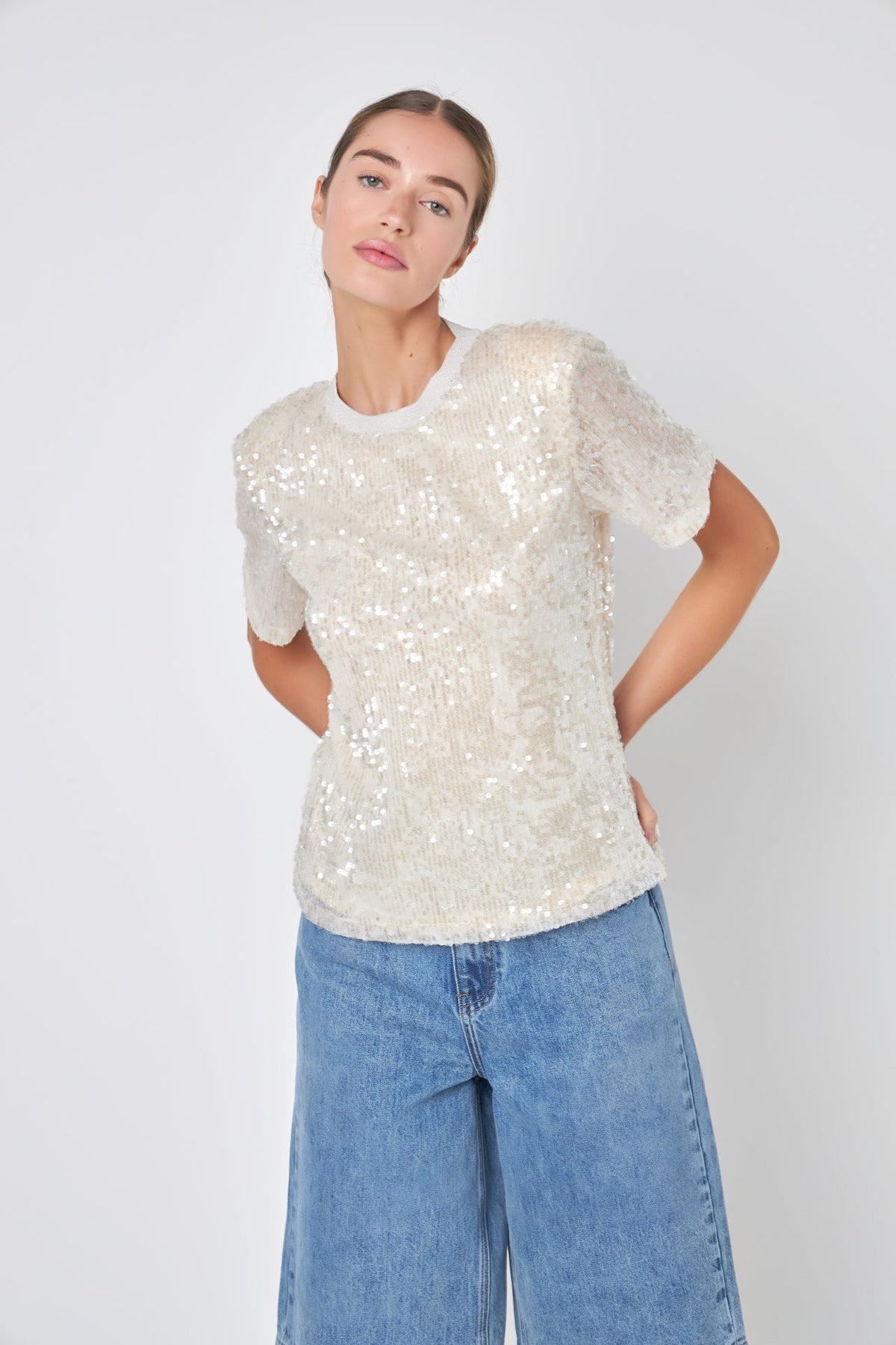 GREY LAB - Sequin Open Back Top - TOPS available at Objectrare