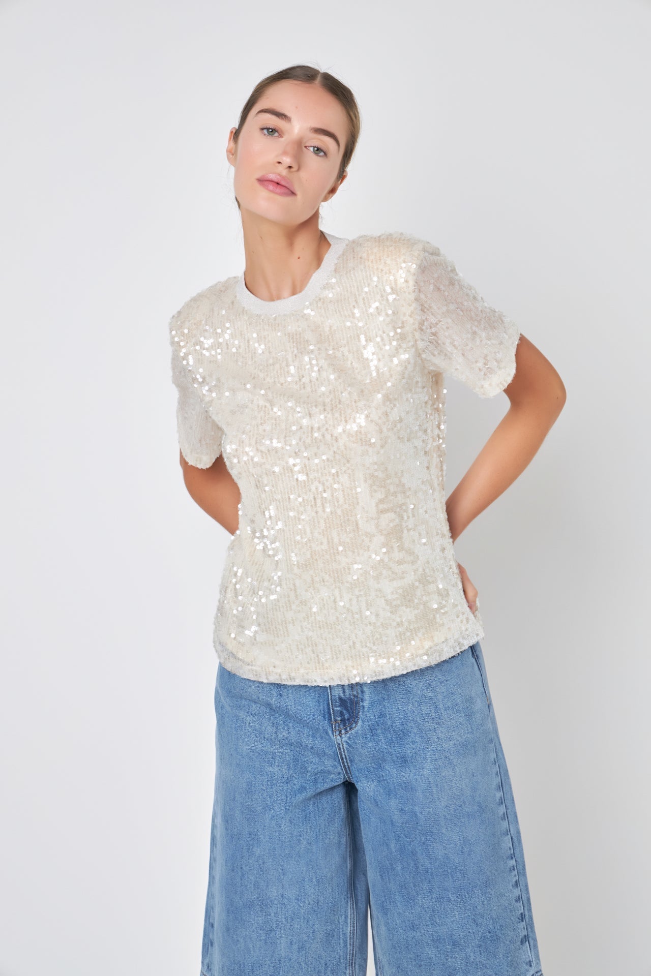 GREY LAB - Sequin Open Back Top - TOPS available at Objectrare