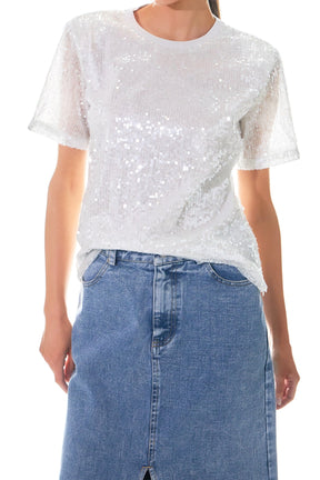 GREY LAB - Sequin Open Back Top - TOPS available at Objectrare