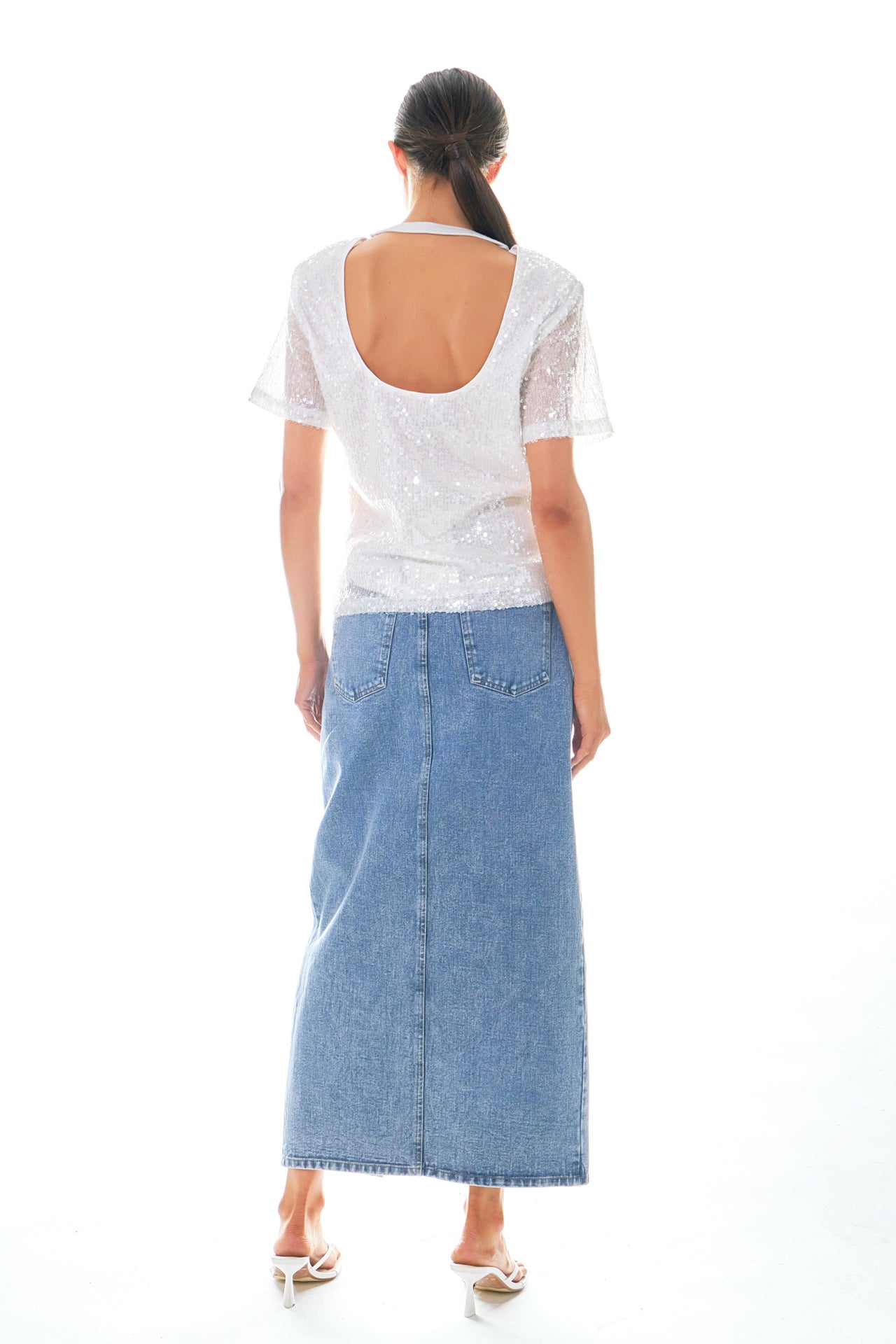 GREY LAB - Sequin Open Back Top - TOPS available at Objectrare