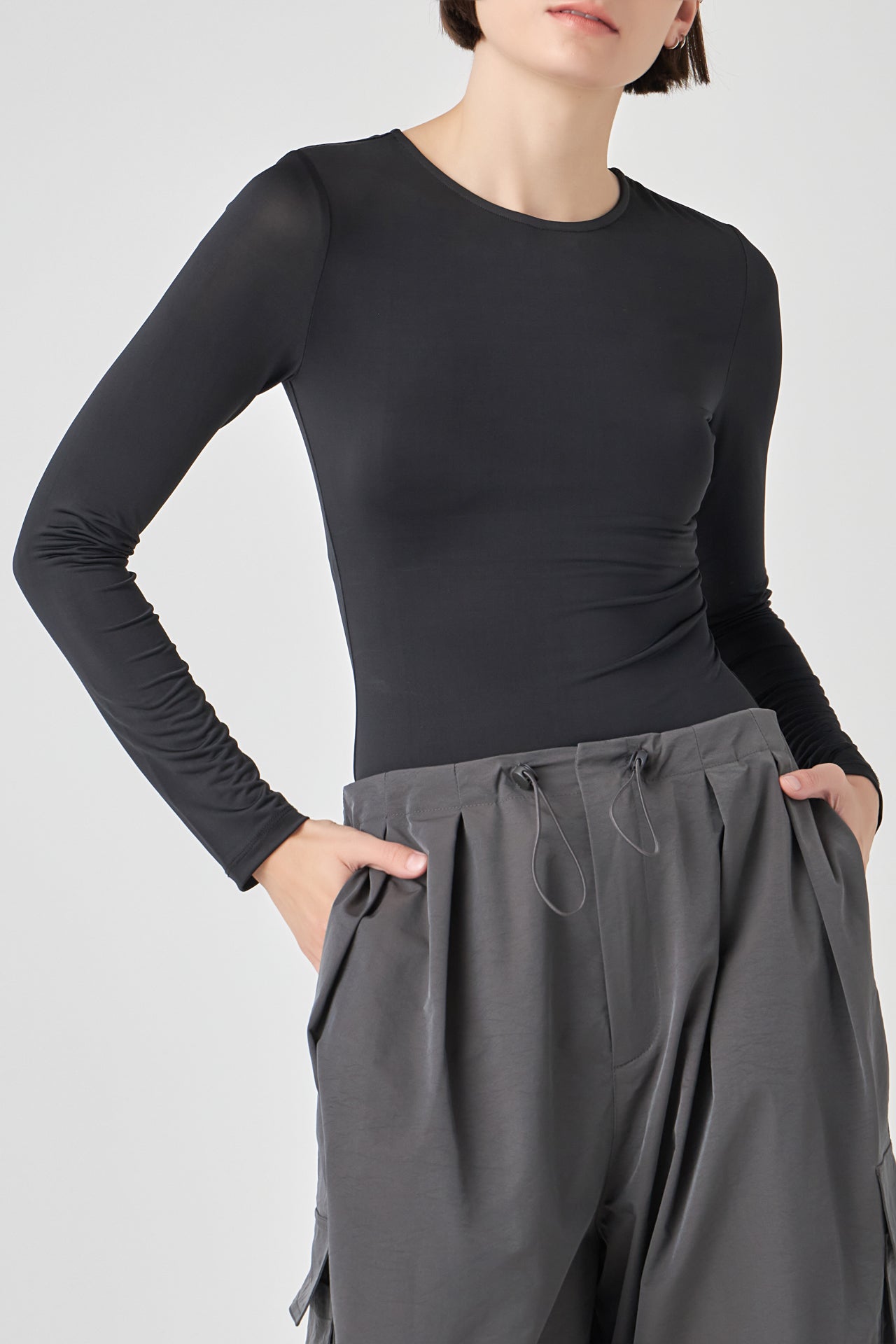 GREY LAB - Long Sleeve Soft Bodysuit - BODYSUIT available at Objectrare