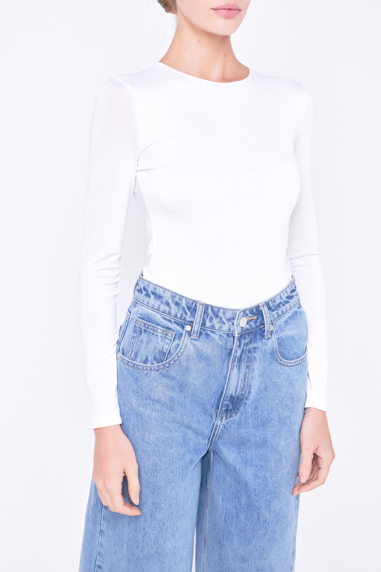 GREY LAB - Long Sleeve Soft Bodysuit - BODYSUIT available at Objectrare