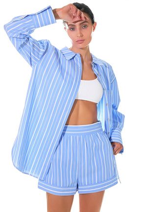 GREY LAB - Striped Oversized Shirt - SHIRTS & BLOUSES available at Objectrare