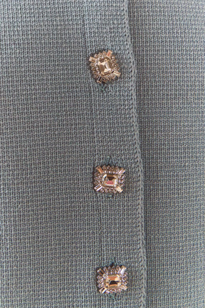 ENDLESS ROSE - Jewel Buttoned Cropped Knit Top - SWEATERS & KNITS available at Objectrare