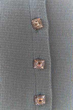 Jewel Buttoned Cropped Knit Top