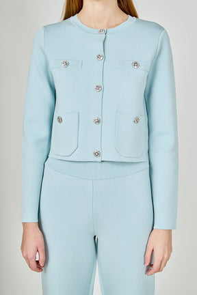 ENDLESS ROSE - Knit Long Sleeve Cardigan with Pockets - SWEATERS & KNITS available at Objectrare