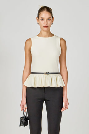 ENDLESS ROSE - Peplum Knit Top - TOPS available at Objectrare