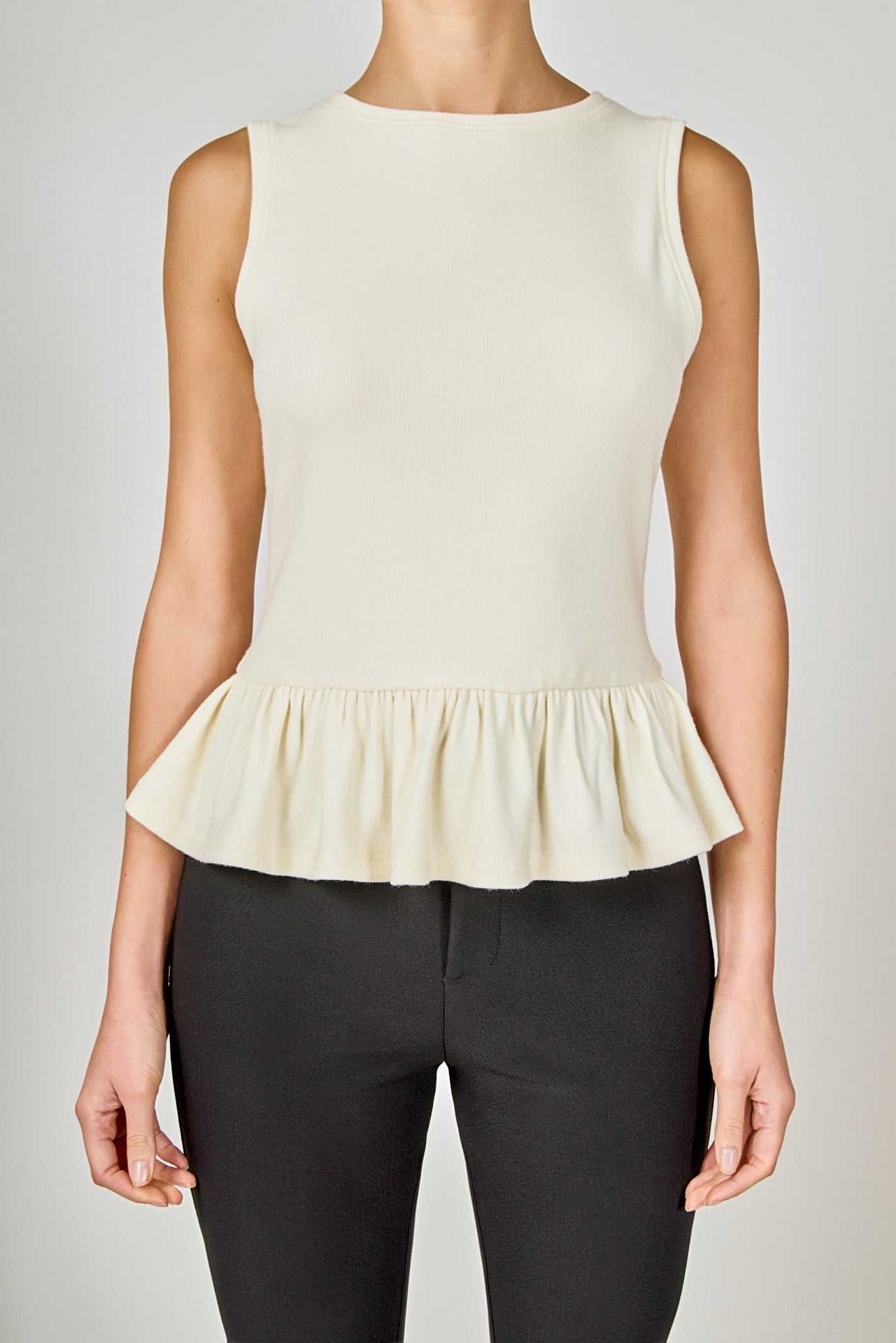 ENDLESS ROSE - Peplum Knit Top - TOPS available at Objectrare