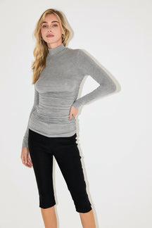 GREY LAB - Ruched Turtleneck Top - TOPS available at Objectrare