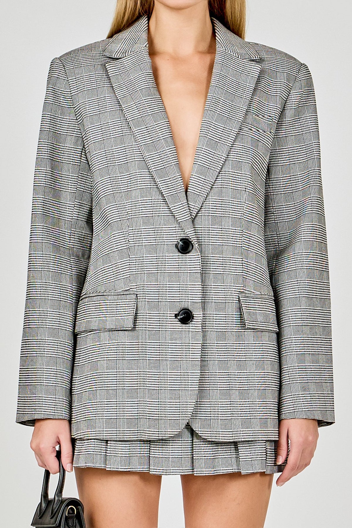ENDLESS ROSE - Oversized Plaid Bazer - BLAZERS available at Objectrare