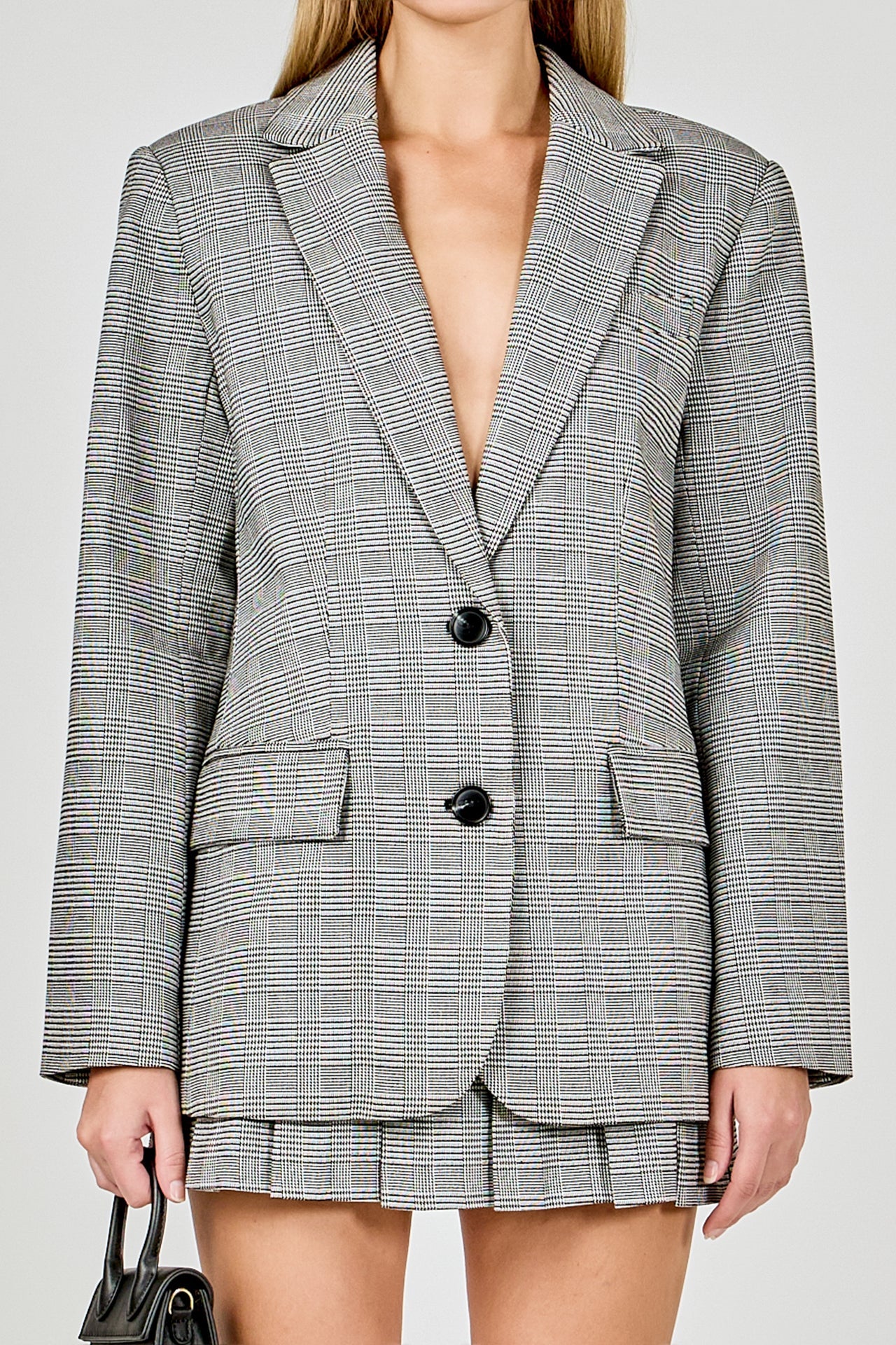 ENDLESS ROSE - Oversized Plaid Bazer - BLAZERS available at Objectrare
