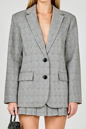 ENDLESS ROSE - Oversized Plaid Bazer - BLAZERS available at Objectrare