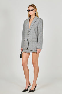 ENDLESS ROSE - Oversized Plaid Bazer - BLAZERS available at Objectrare
