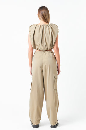 GREY LAB - Low Waisted Pleated Cargo Pants - PANTS available at Objectrare