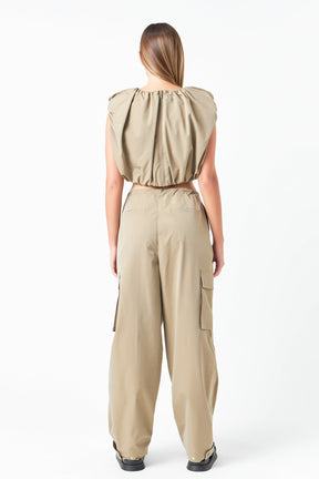 GREY LAB - Low Waisted Pleated Cargo Pants - PANTS available at Objectrare