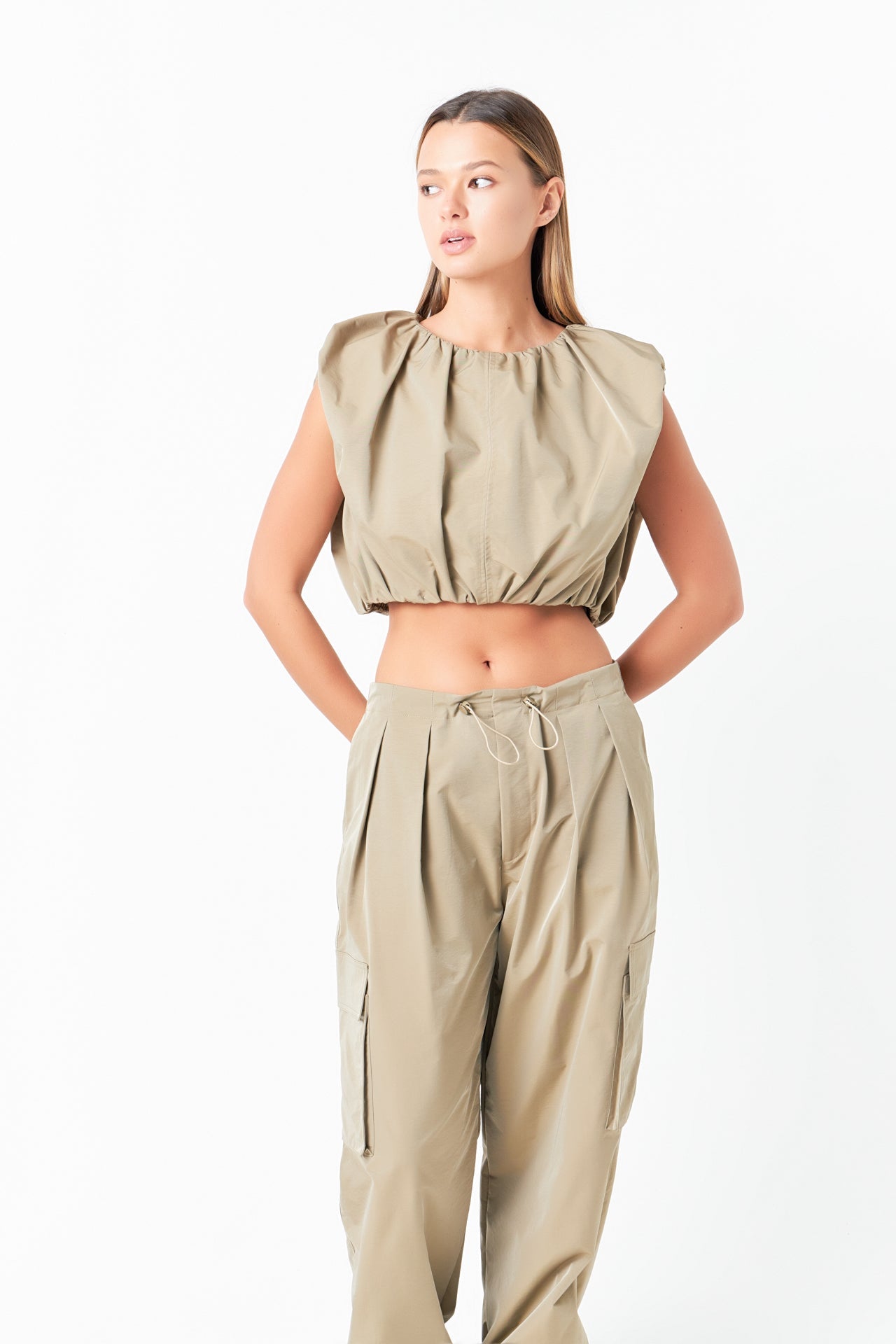 GREY LAB - Grey Lab - Low Waisted Pleated Cargo Pants - PANTS available at Objectrare