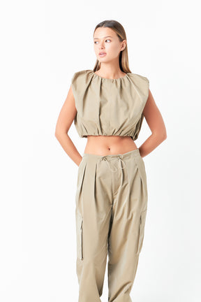 GREY LAB - Low Waisted Pleated Cargo Pants - PANTS available at Objectrare