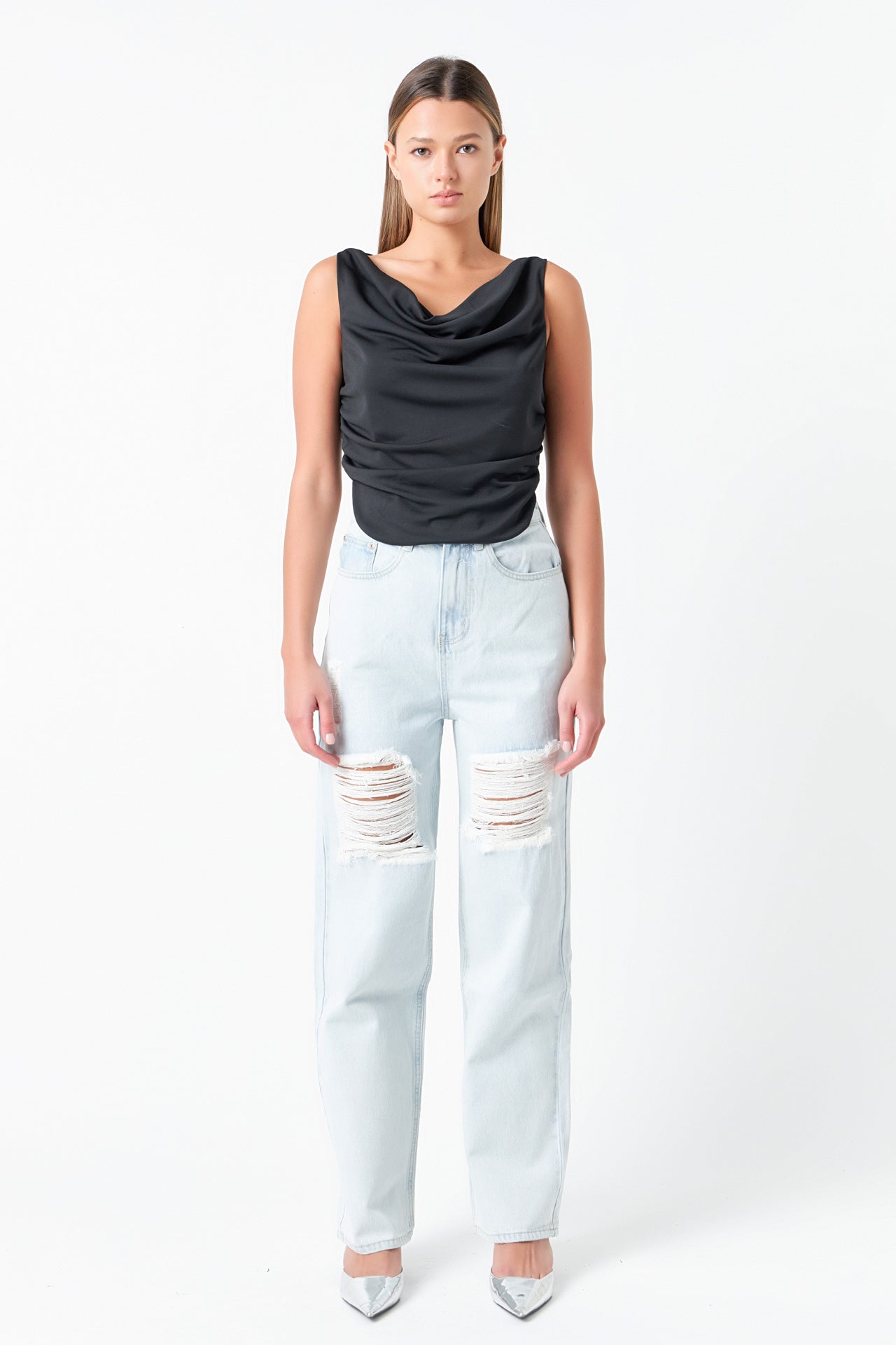 GREY LAB - Grey Lab - Cowl Neck Ruched Top - TOPS available at Objectrare