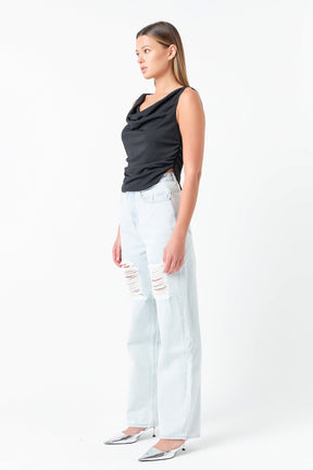 GREY LAB - Grey Lab - Cowl Neck Ruched Top - TOPS available at Objectrare