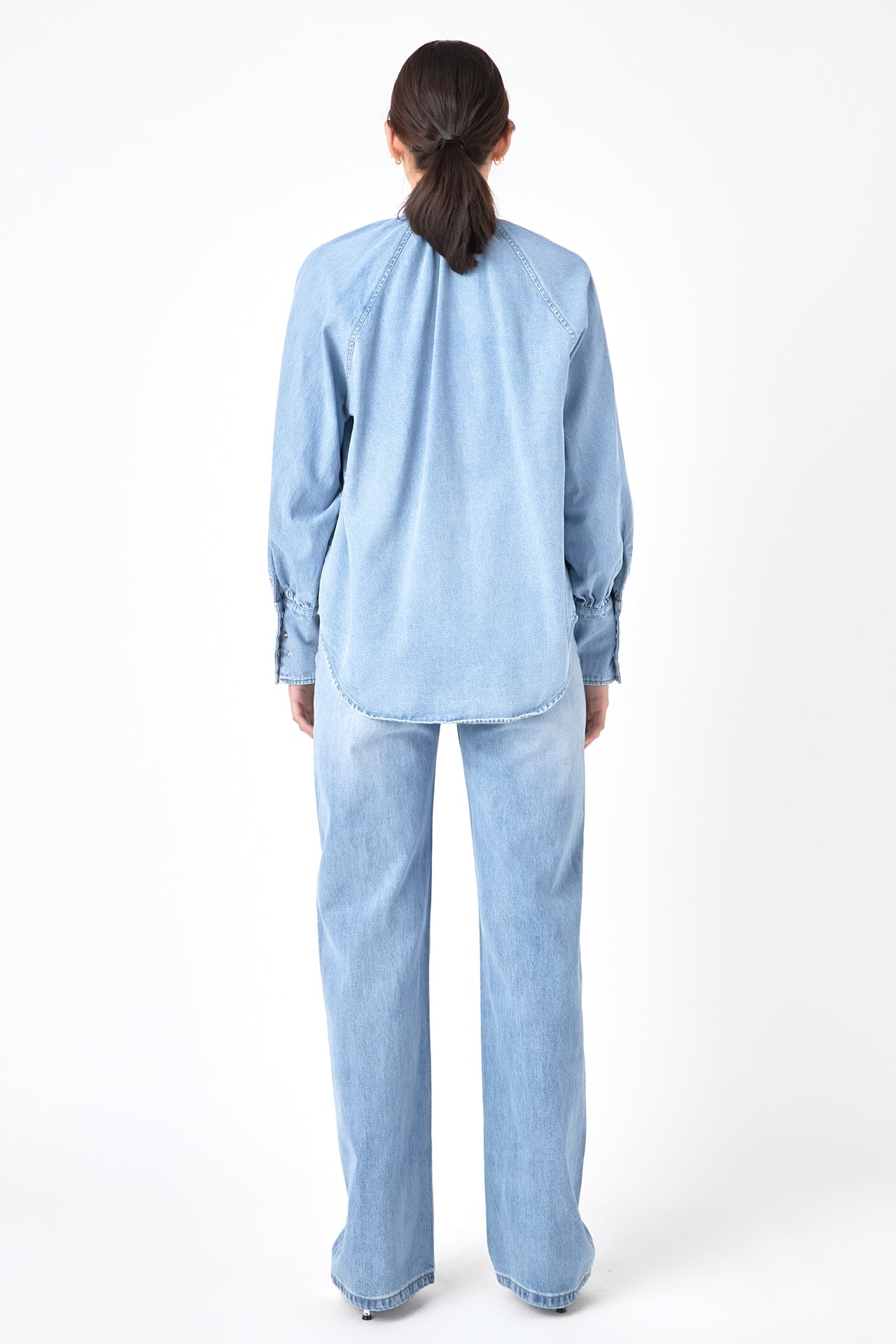 GREY LAB - Denim Shirt with Tie - SHIRTS & BLOUSES available at Objectrare