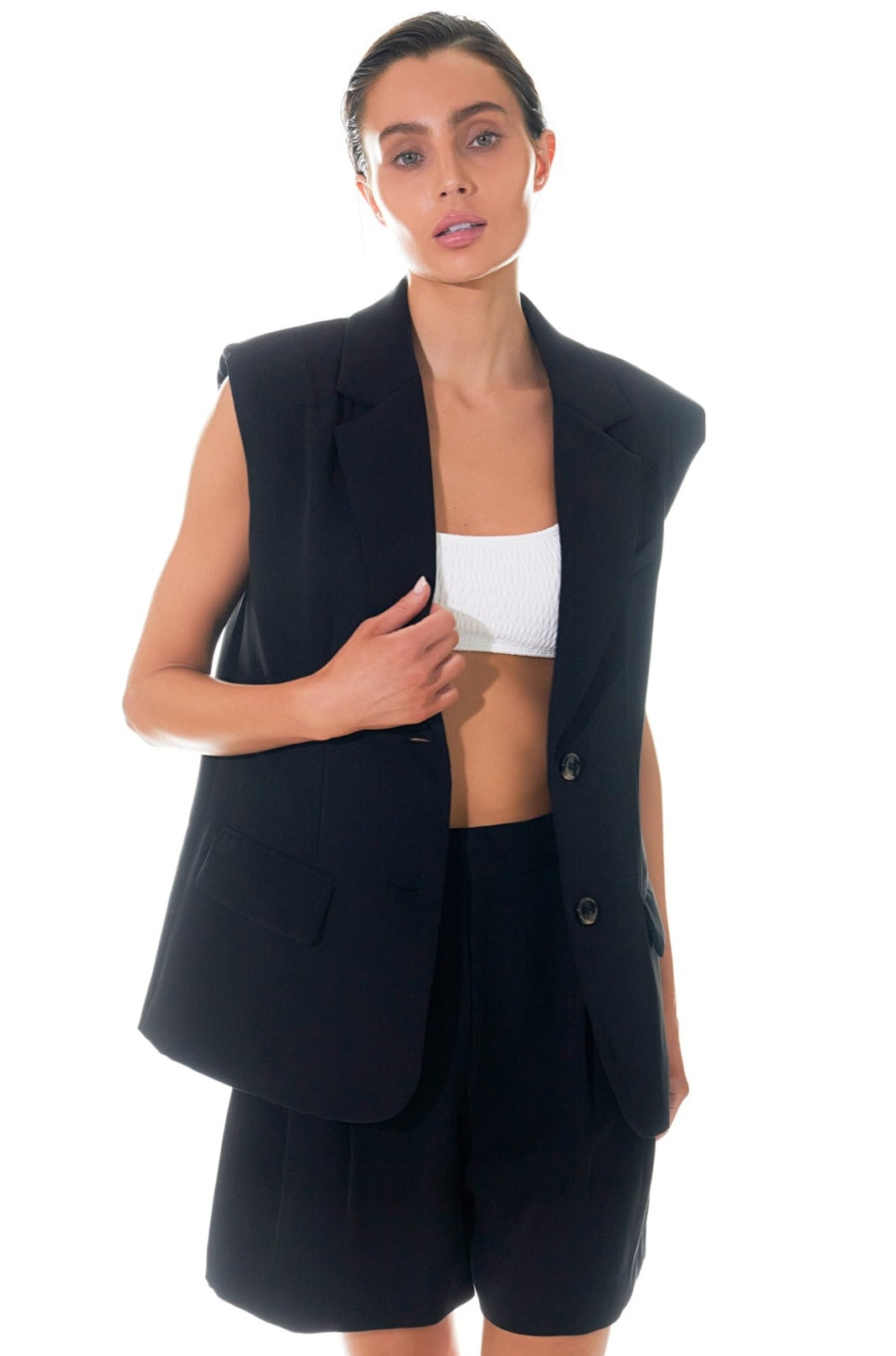 GREY LAB - Oversized Blazer Vest - VESTS available at Objectrare