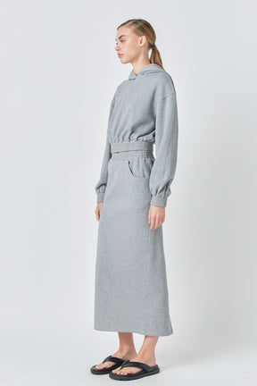 GREY LAB - Mid-Waisted French Terry Maxi Skirt - SKIRTS available at Objectrare