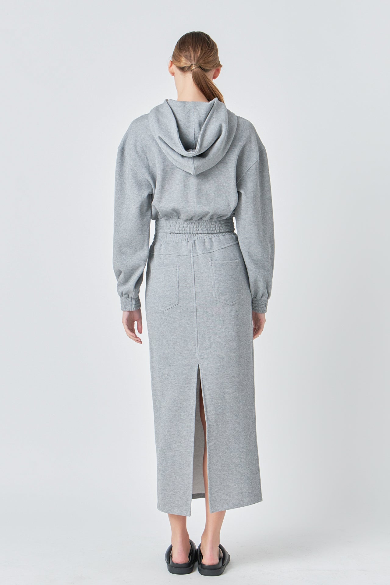 GREY LAB - Mid-Waisted French Terry Maxi Skirt - SKIRTS available at Objectrare