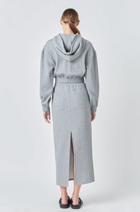GREY LAB - Mid-Waisted French Terry Maxi Skirt - SKIRTS available at Objectrare