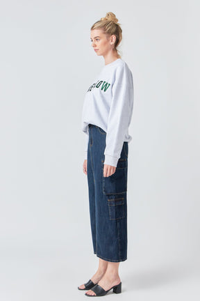 GREY LAB - Letter Patch Sweatshirt - HOODIES & SWEATSHIRTS available at Objectrare