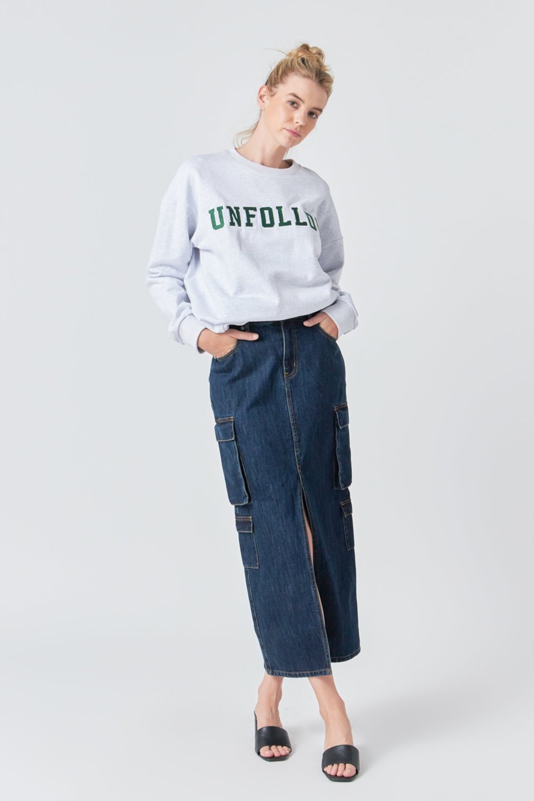 GREY LAB - Letter Patch Sweatshirt - HOODIES & SWEATSHIRTS available at Objectrare