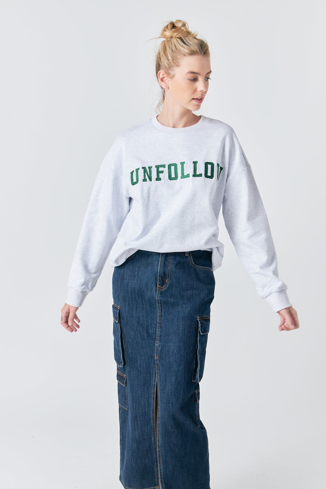 GREY LAB - Letter Patch Sweatshirt - HOODIES & SWEATSHIRTS available at Objectrare