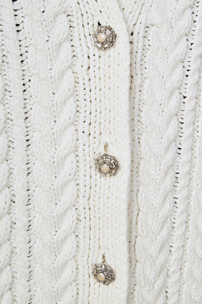 ENDLESS ROSE - Oversized Cable Knit Cardigan - SWEATERS & KNITS available at Objectrare