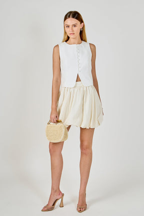 ENDLESS ROSE - Tara Button Up Cotton Linen Vest - TOPS available at Objectrare
