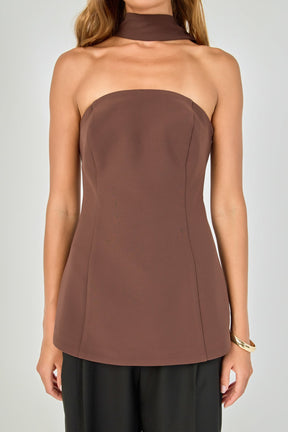 ENDLESS ROSE - Kaitlyn A-Line Choker Tie Top - TOPS available at Objectrare