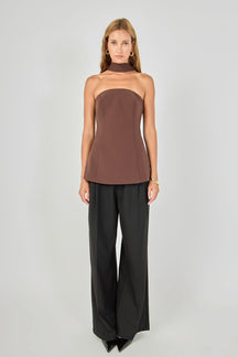 ENDLESS ROSE - Kaitlyn A-Line Choker Tie Top - TOPS available at Objectrare