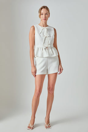 ENDLESS ROSE - Charlotte Sleeveless Peplum Top - TOPS available at Objectrare