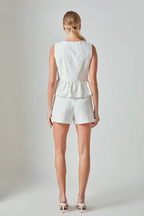 ENDLESS ROSE - Charlotte Sleeveless Peplum Top - TOPS available at Objectrare