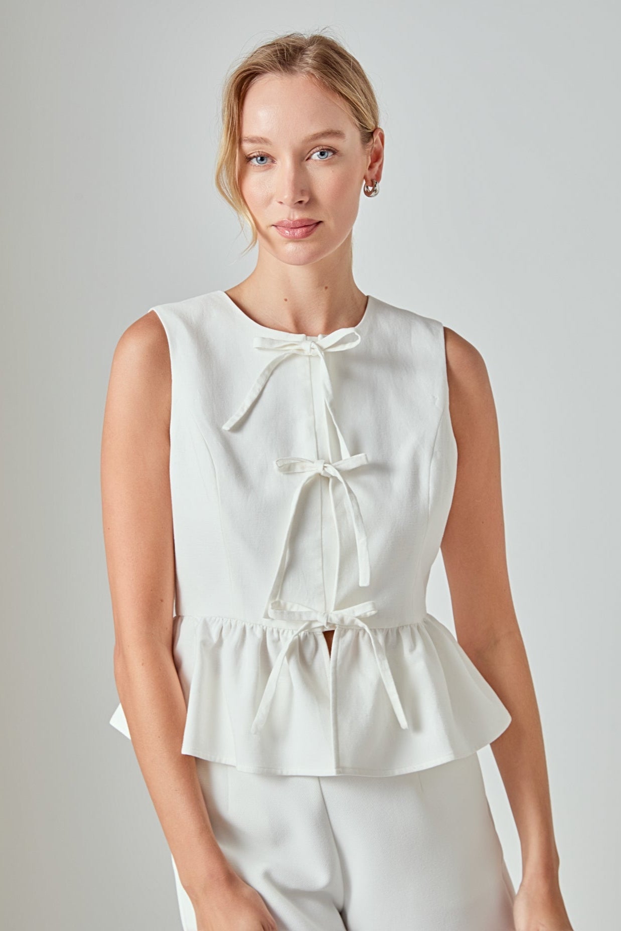 ENDLESS ROSE - Charlotte Sleeveless Peplum Top - TOPS available at Objectrare