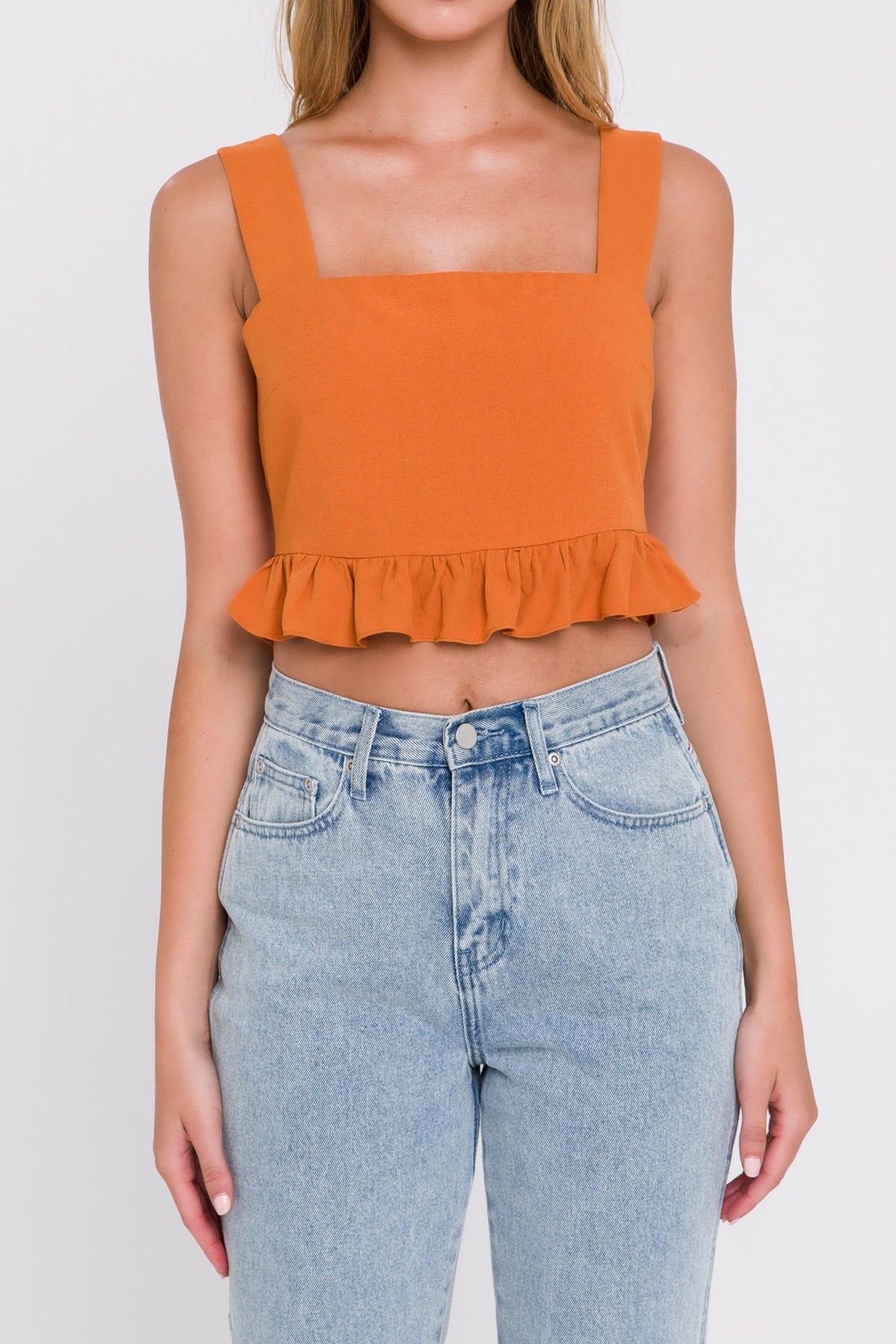 ENGLISH FACTORY - Ruffle Hem Crop Top - TOPS available at Objectrare