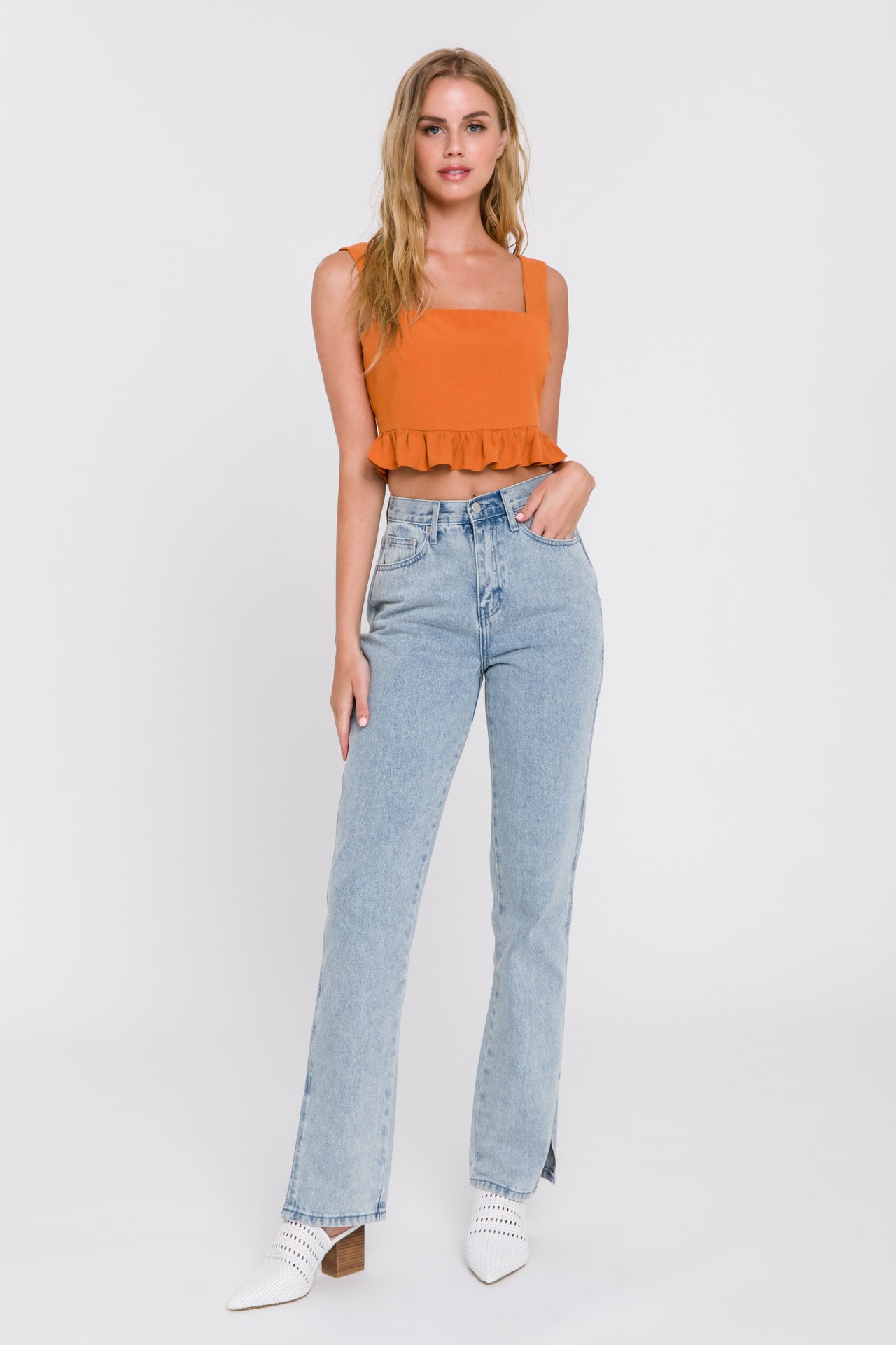 ENGLISH FACTORY - Ruffle Hem Crop Top - TOPS available at Objectrare