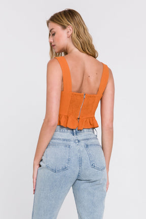 ENGLISH FACTORY - Ruffle Hem Crop Top - TOPS available at Objectrare