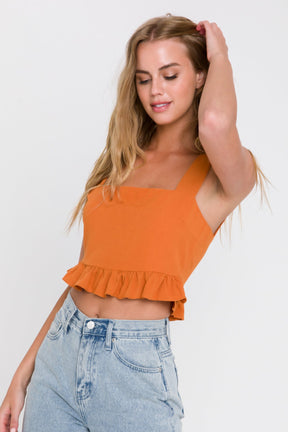 ENGLISH FACTORY - Ruffle Hem Crop Top - TOPS available at Objectrare