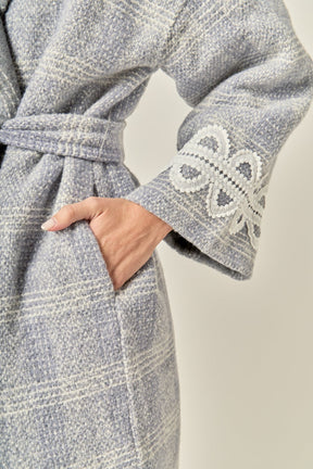 ENGLISH FACTORY - Premium Long Plaid Wrap Coat - COATS available at Objectrare