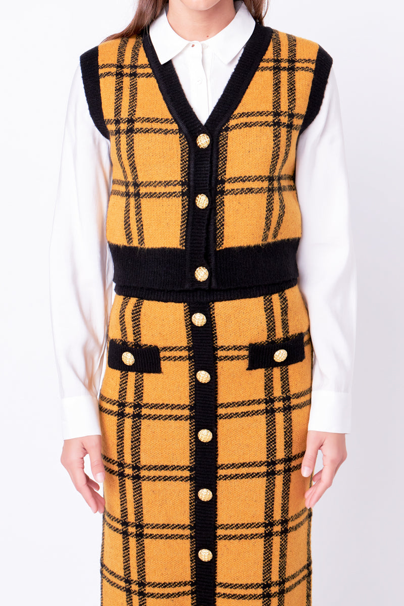 ENGLISH FACTORY - Knit Vest with Buttons - SWEATERS & KNITS available at Objectrare